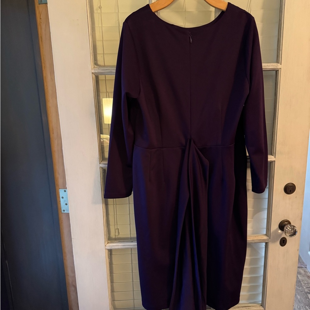 Eloquii Deep Purple Long Sleeve Dress